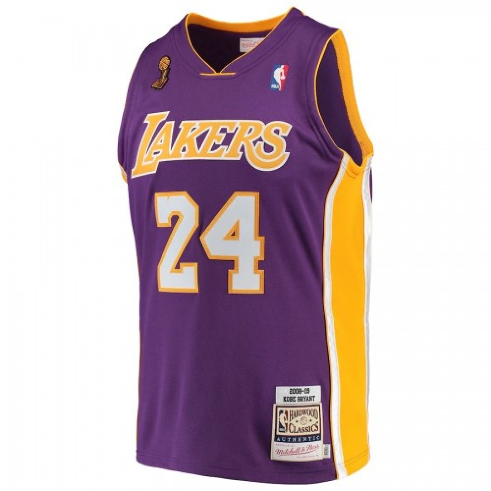 Men's Los Angeles Lakers Road Final Kobe Bryant #24 Throwback Purple 08-09 Hardwood Jersey-Pro Kit Vault | Brand New 26/27 Sports Jerseys
